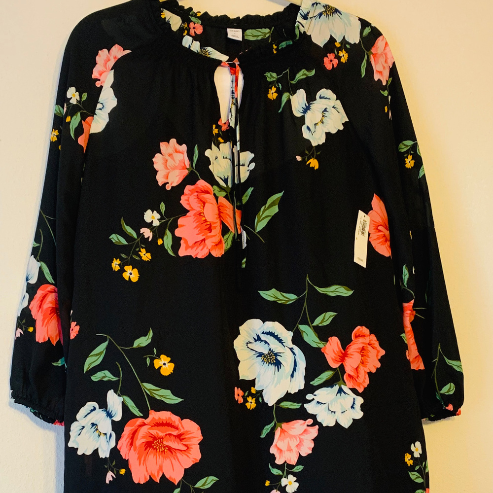Old Navy Black Floral Dress
